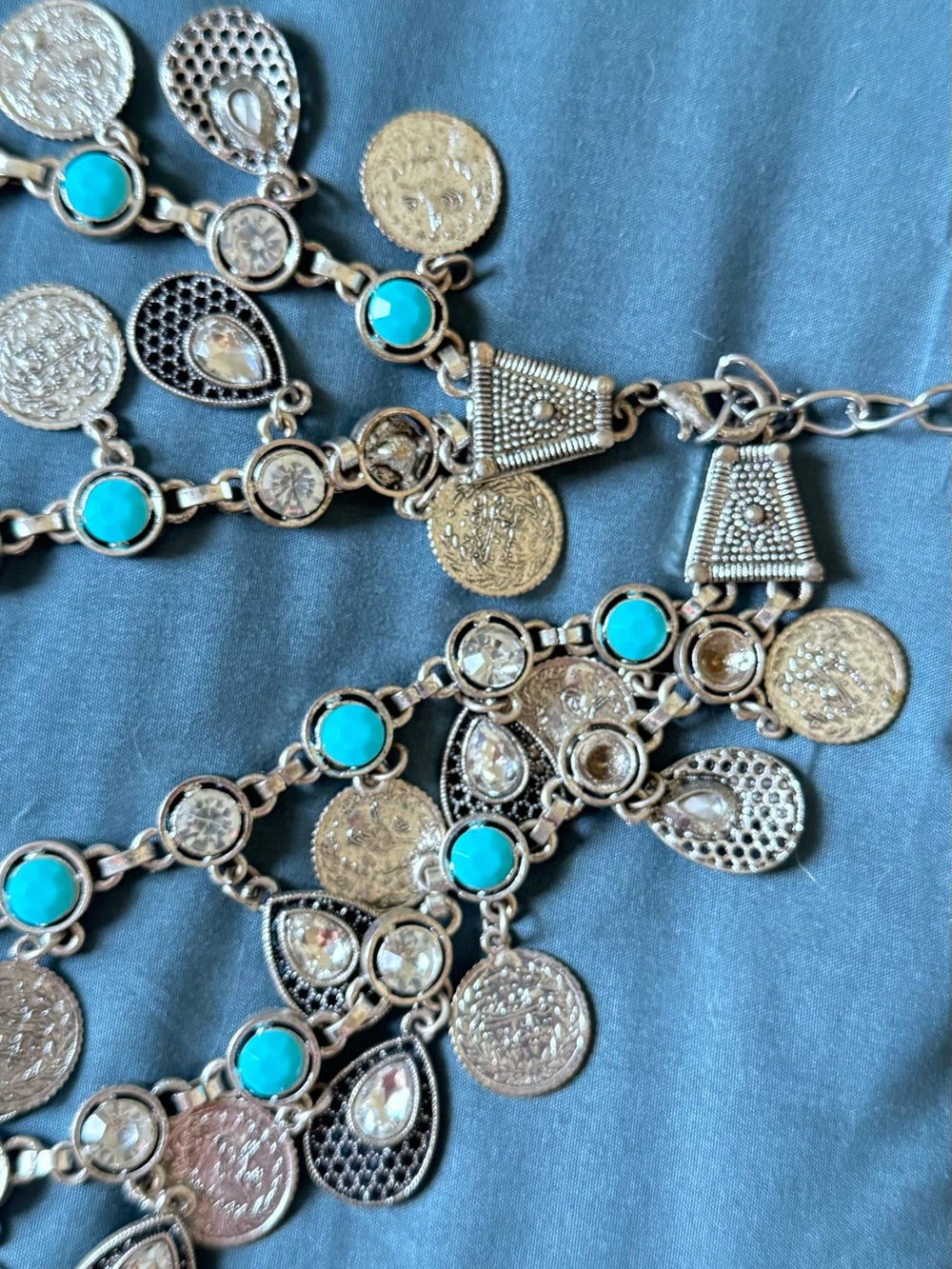 Handmade Boho Gypsy Coin Belt / Statement Necklace • Santa Barbara Antique Find - Picture 10 of 10
